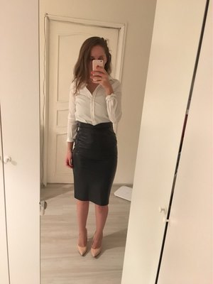 High Waist Faux Leather Skirt