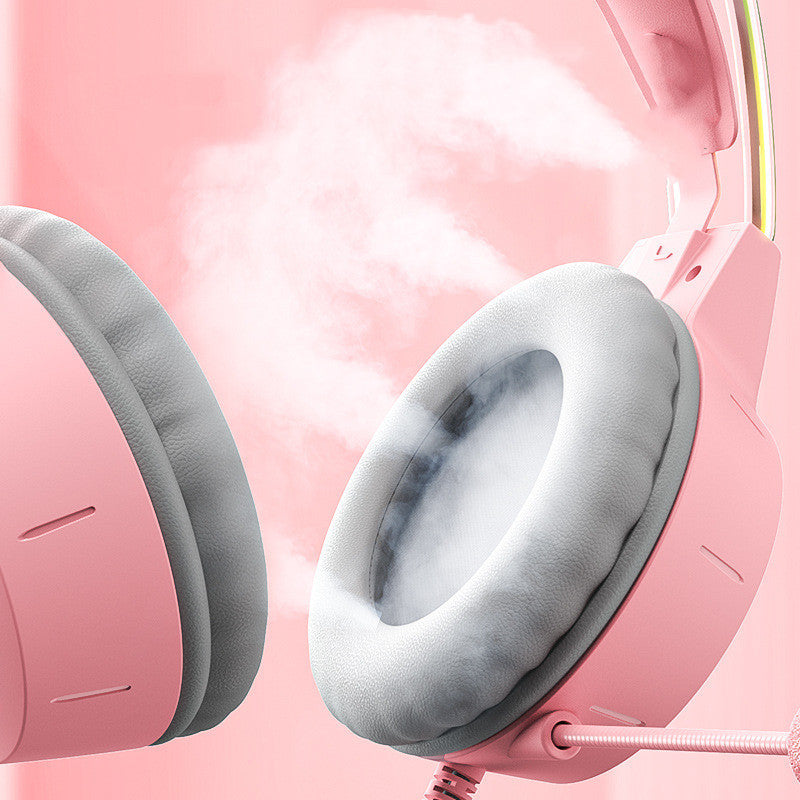 Wired Gaming Headset with LED Light-Emitting Microphone