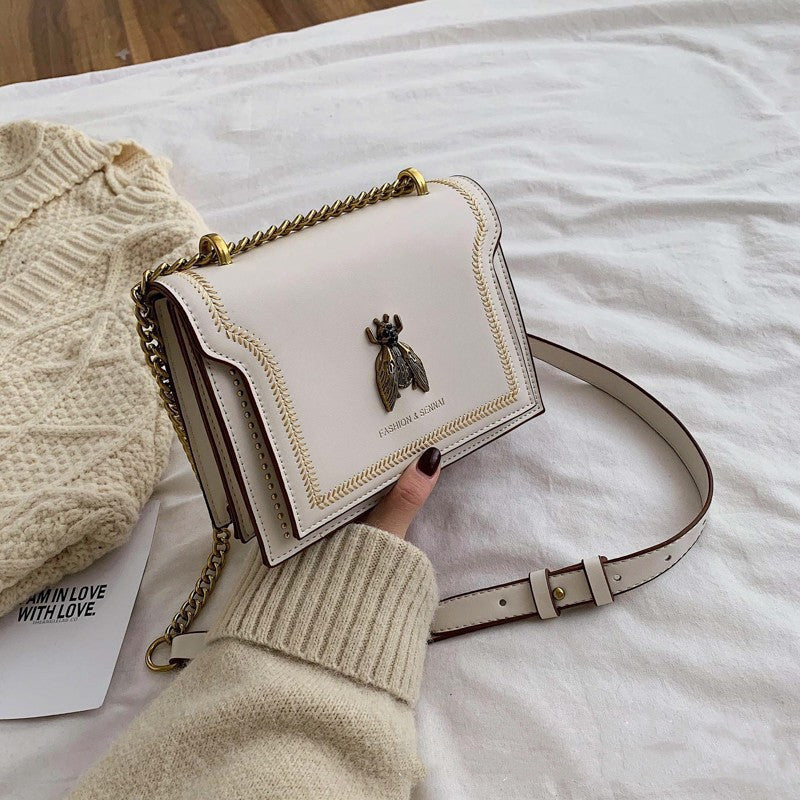 Small Square Chain Shoulder Bee Rivet Messenger Bag