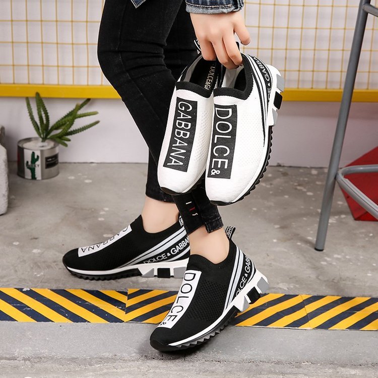 Unisex Fly woven breathable round toe sneakers