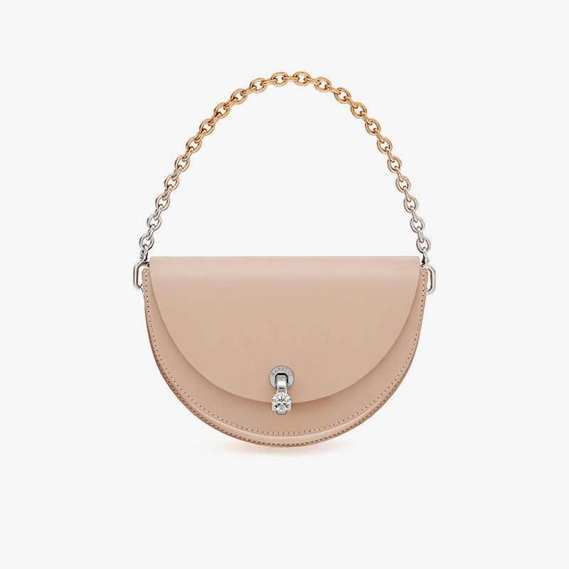 Women's Small Cow Leather Diamond Lock Shoulder Messenger Bag