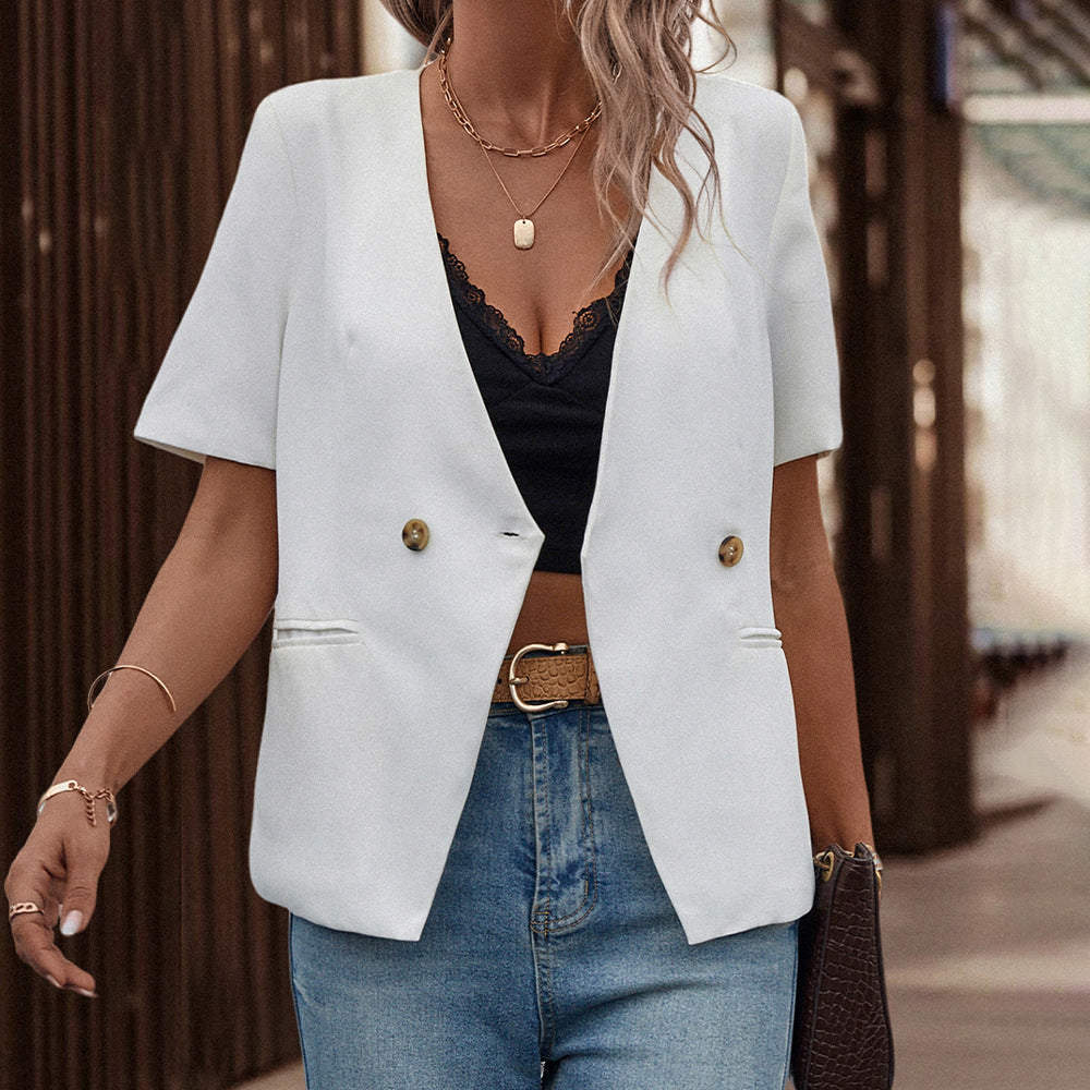 Veste professionnelle blanche ajustée pour femme