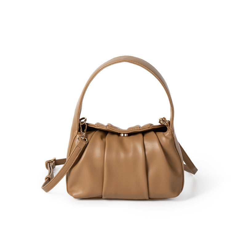 Sac à Bandoulière Plissé Nuage Tendance Sac Oreiller Portable en PU