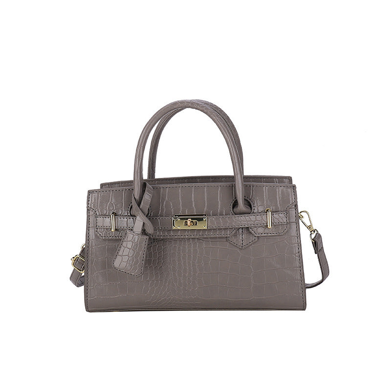 Crocodile Pattern Kelly Hard PU Handbag for Women