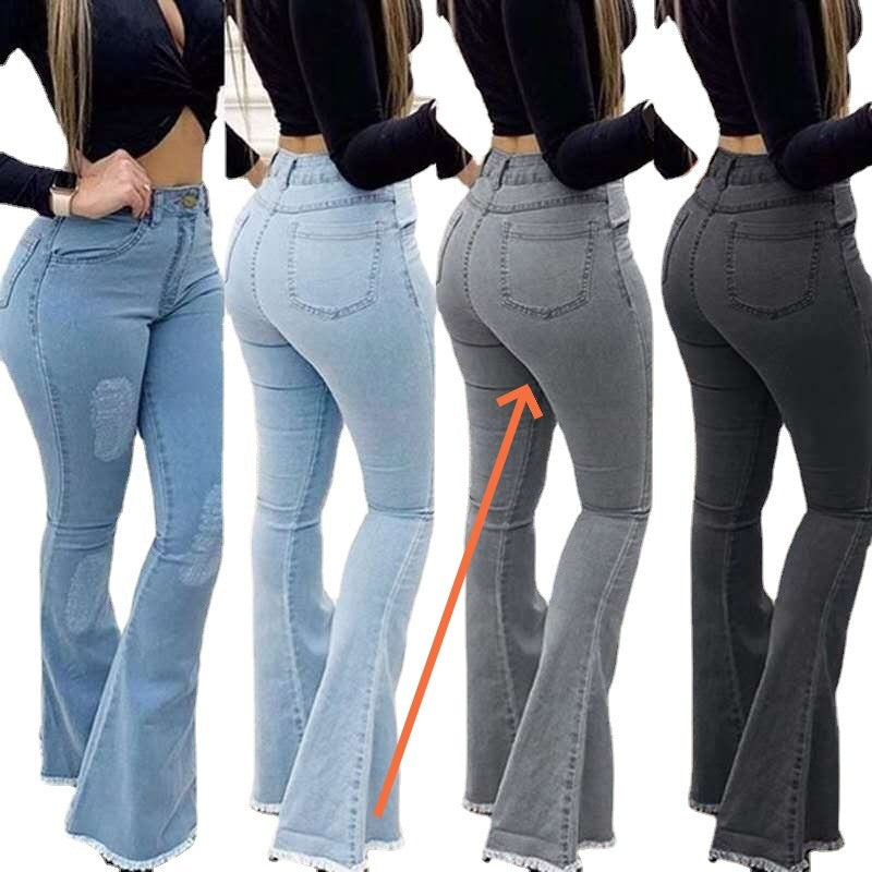 Women’s High Waist Elastic Denim Jeans Pants