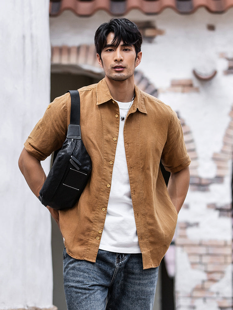 First Layer Cowhide Casual Messenger Bag Work Clothes One Shoulder