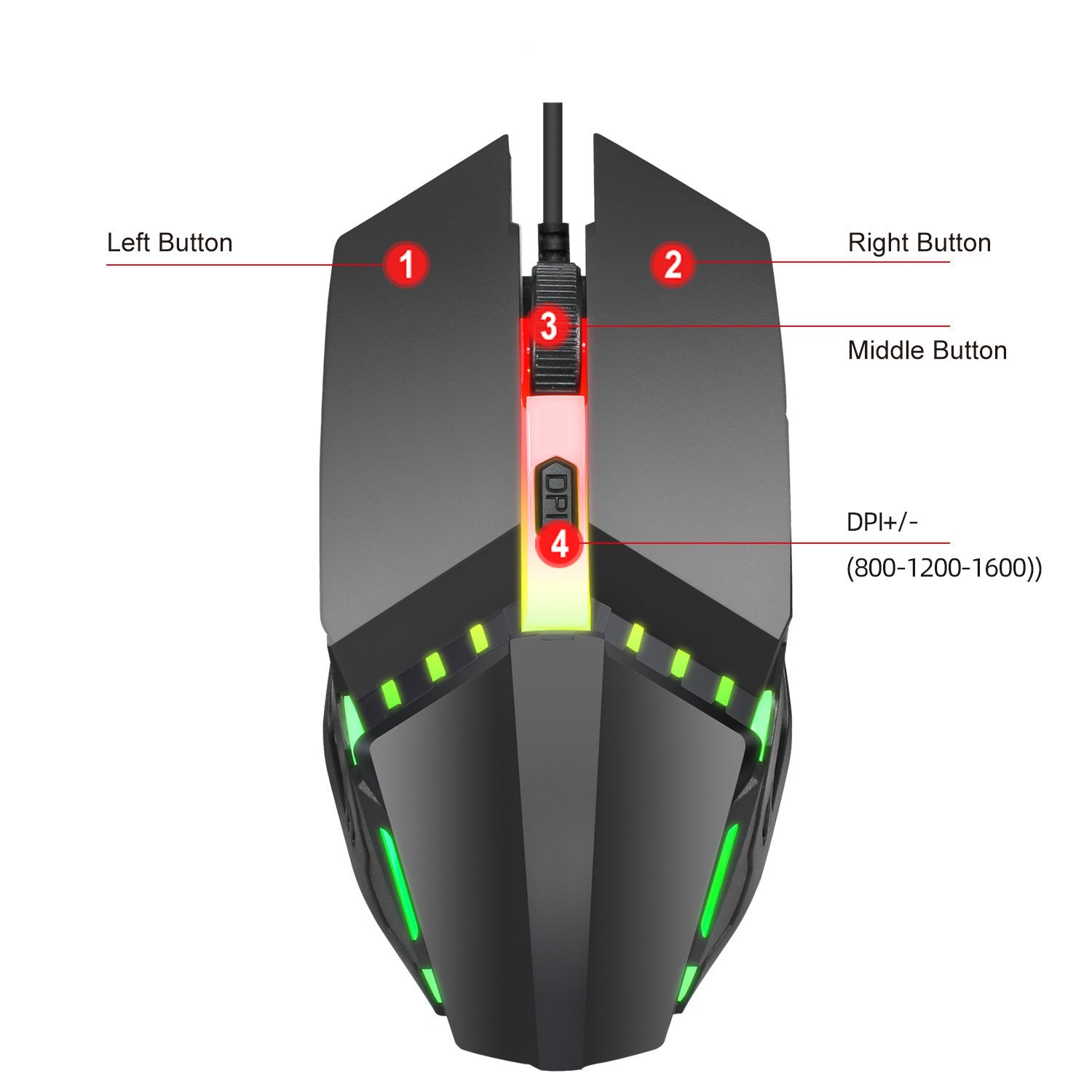 Eat Chicken Game Mouse Set USB Plastic 80x60x15mm for iOS Android