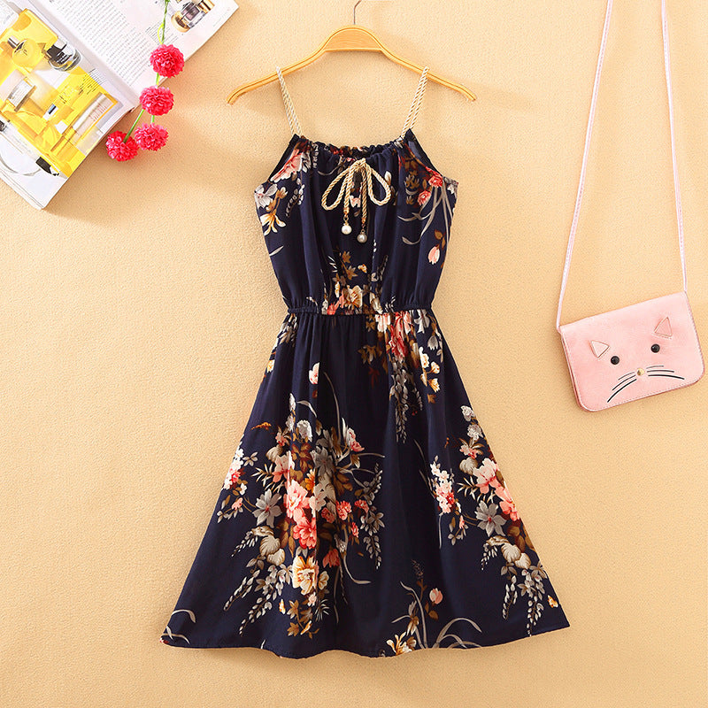 Women's Fresh Printed Sleeveless Short Dress One Size