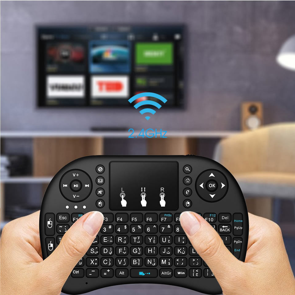 Wireless Mini 2.4G Keyboard with Large Touchpad and Dual Mouse Buttons