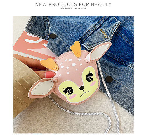 Mini sac bandoulière pour filles en cuir PU, design animal de dessin animé