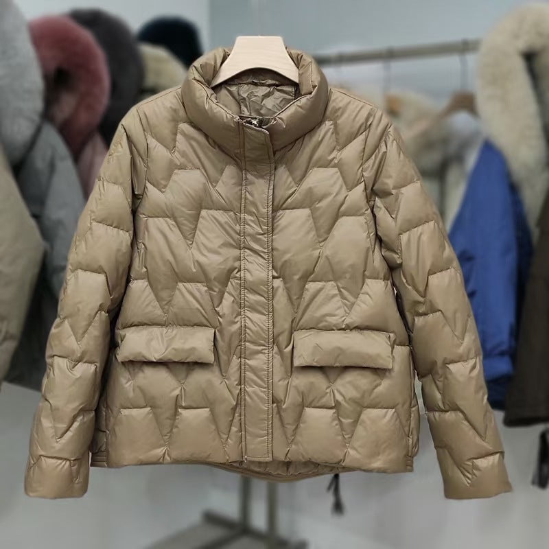 Pure Color All-Match Commuter Zipper Down Jacket