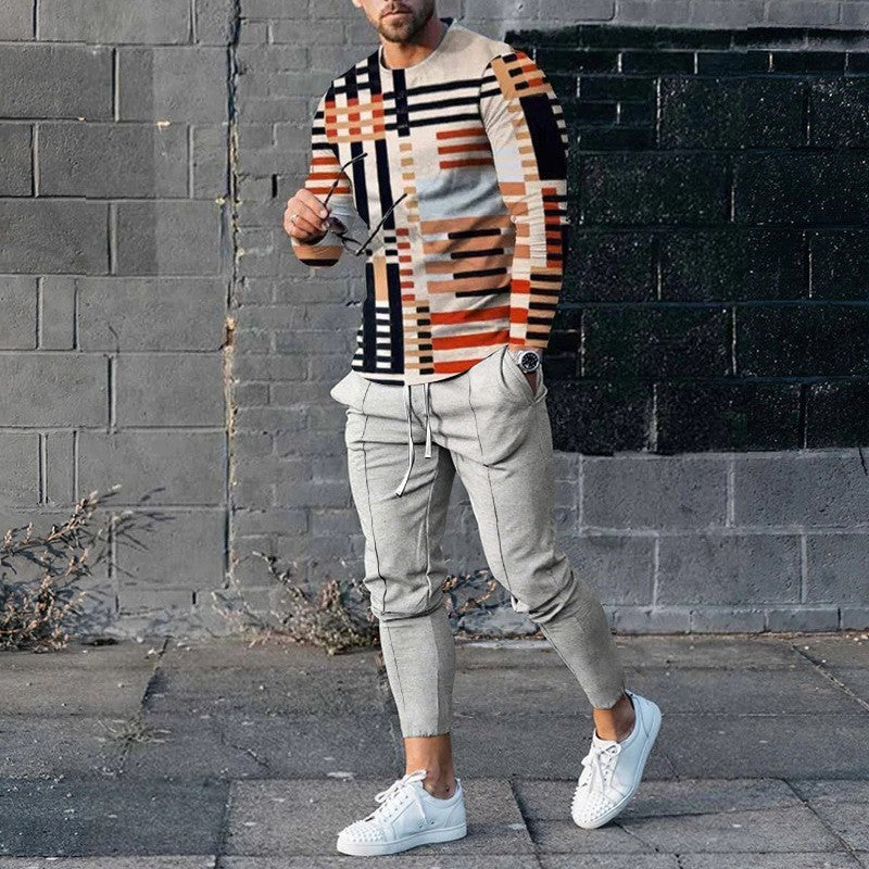 Ensemble de sport décontracté de printemps : T-shirt et pantalon imprimés en 3D