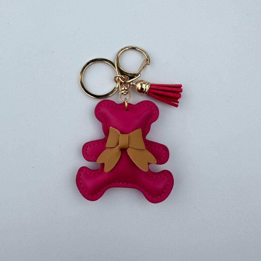 Cartoon Bear Artificial Leather Phone Case Pendant Keychain