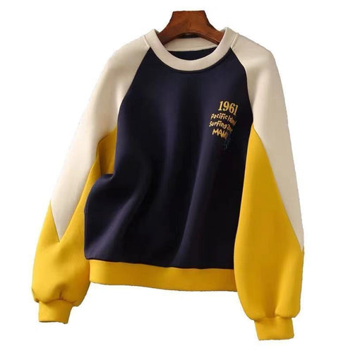 Relaxed-Fit Cotton Crewneck Hoodie with Letter Print