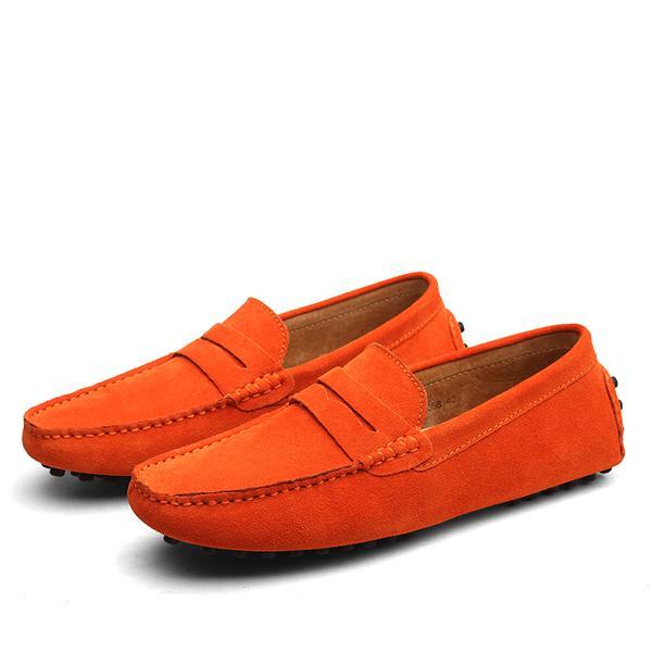 Men's Casual Cowhide Leather Shoes with Rubber Sole