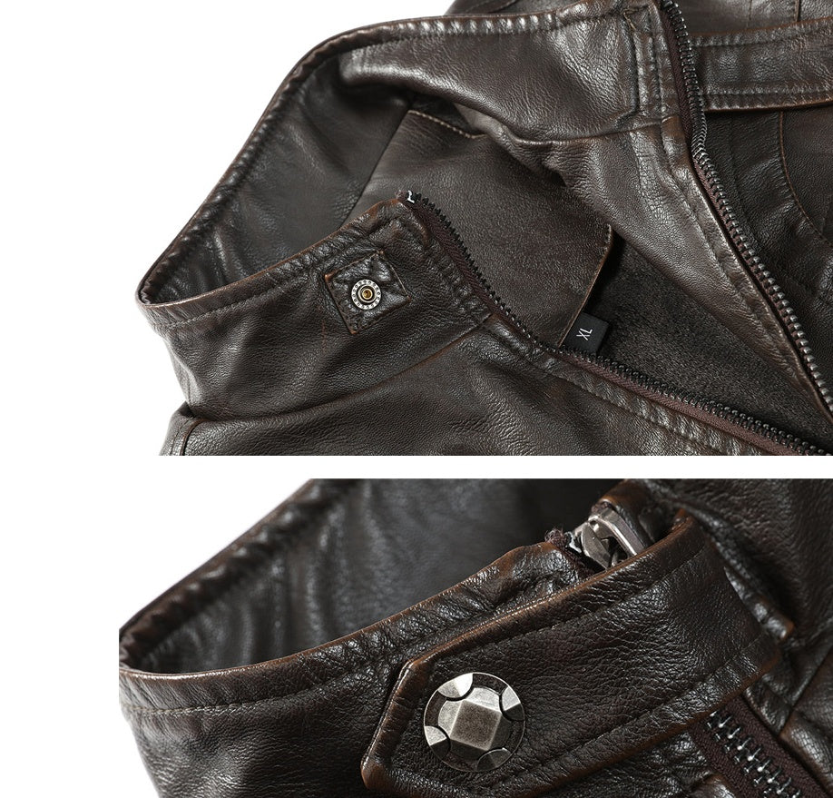 PU Leather Jacket With Soft Washed Finish