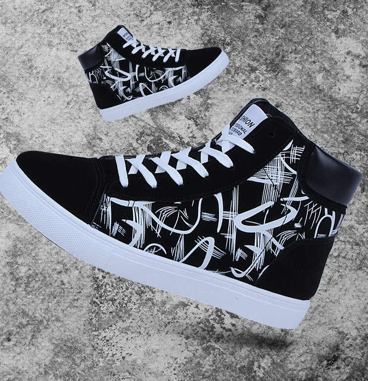 Spring High Top Men's Shoes Korean Edition Non-Slip Sole Sizes 39-44