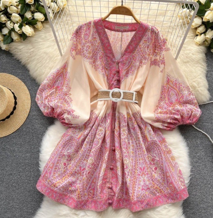 Socialite V-Neck Linen Dress for Women