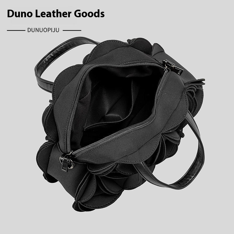 Flower-Shaped Portable PU Stitching Bag for Women