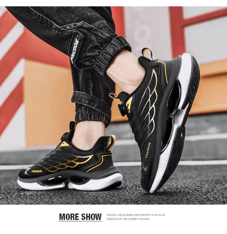 Chaussures de course pour hommes à boucle tournante à coussin d'air tissé volant
