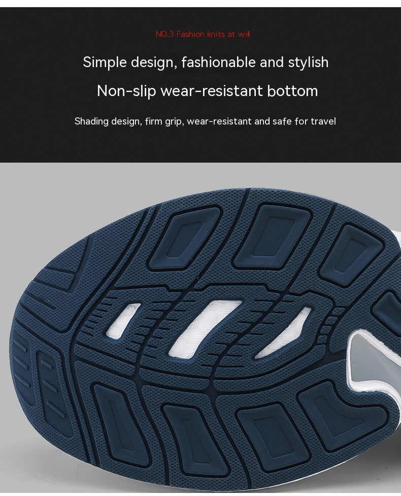 Chaussures de course pour hommes à boucle tournante à coussin d'air tissé volant