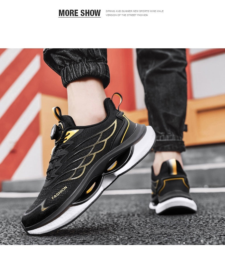 Chaussures de course pour hommes à boucle tournante à coussin d'air tissé volant