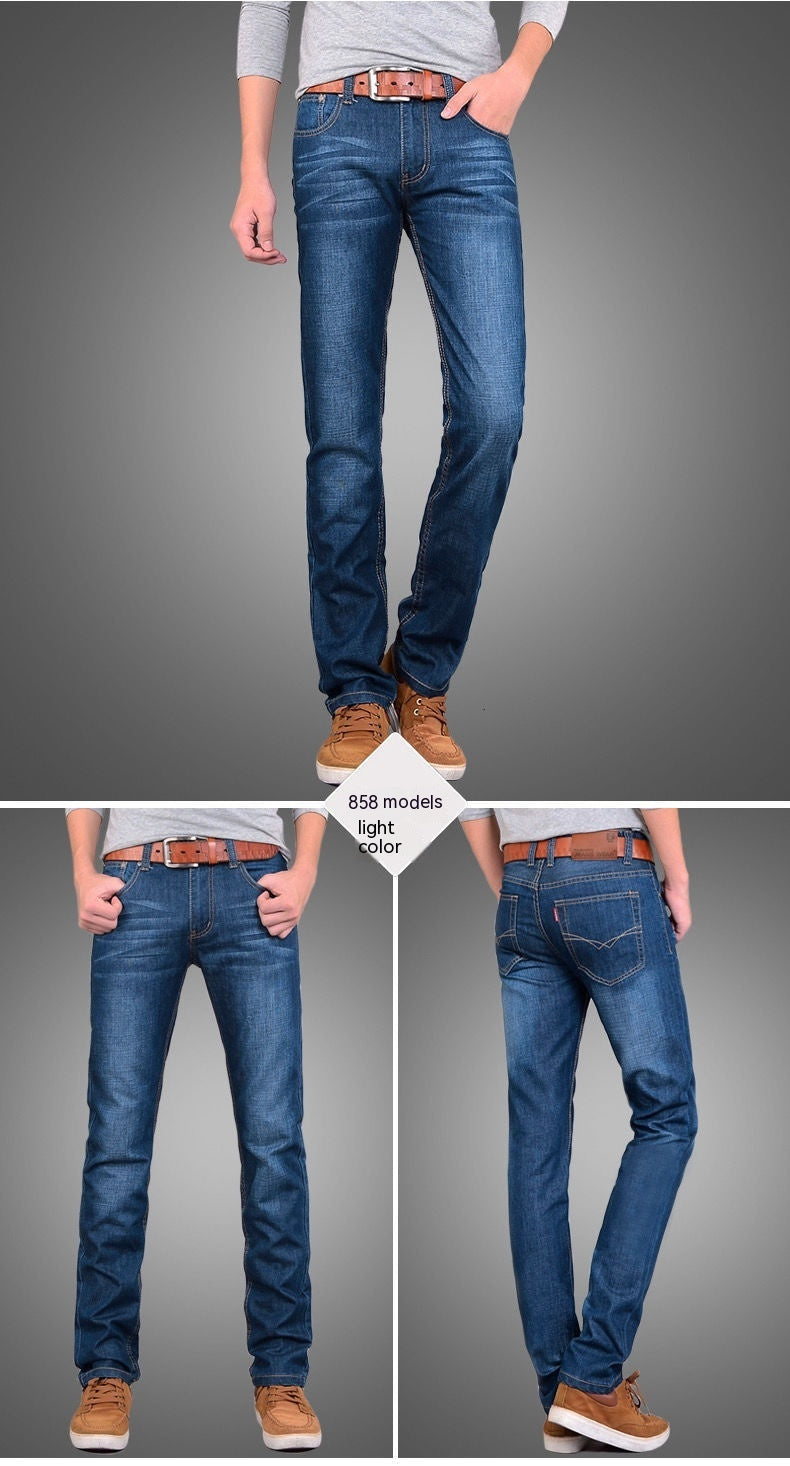 Elastic Straight Tube Loose Casual Men's Jeans