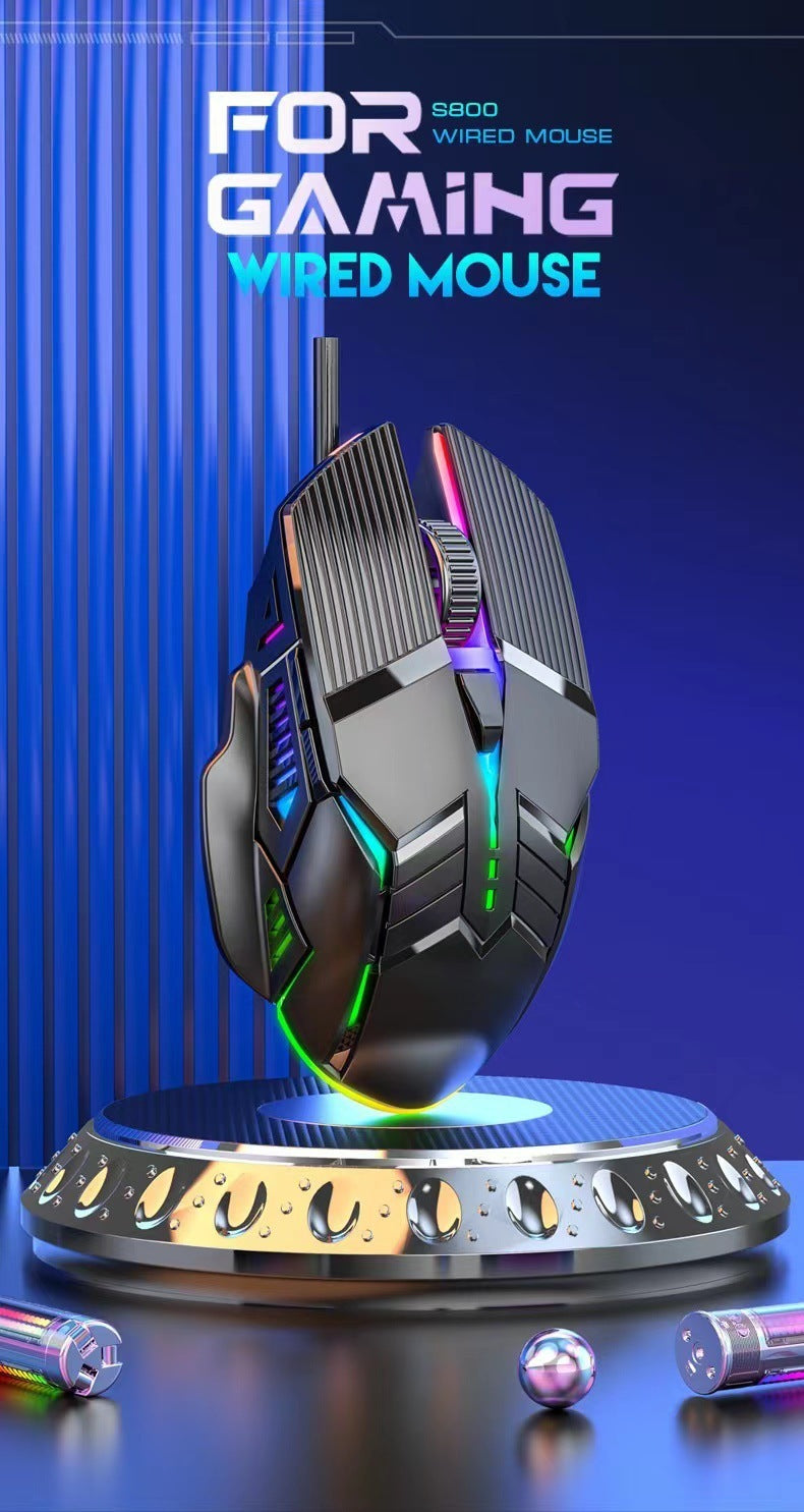 Wired 6D Colorful Luminous Mute E-Sports Gaming Mouse