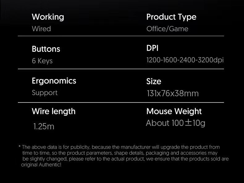 Wired 6D Colorful Luminous Mute E-Sports Gaming Mouse