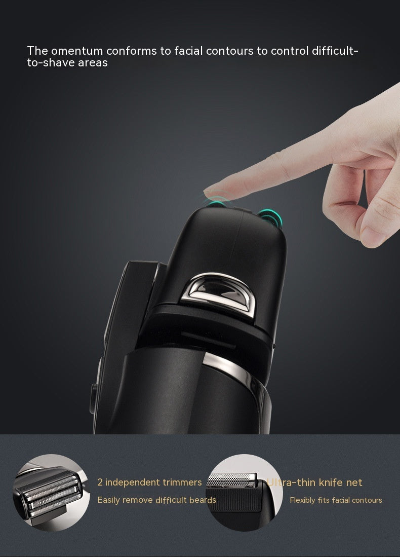 Rechargeable Men’s Reciprocating Three-Bit Floating Shaver with LED Display