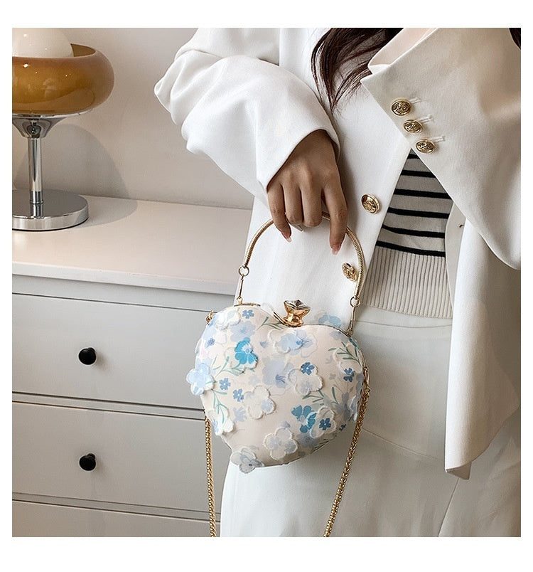 Sac fourre-tout bandoulière à chaîne florale