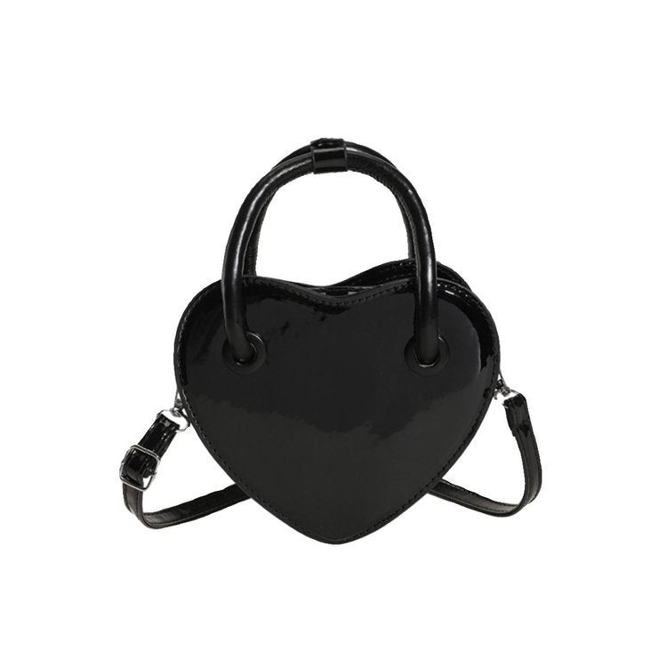 Heart-Shaped PU Shoulder Messenger Bag for Women 19x15x7cm