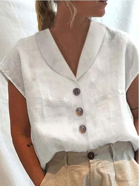 European and American Ladies Cotton Linen Sleeveless Cardigan Top
