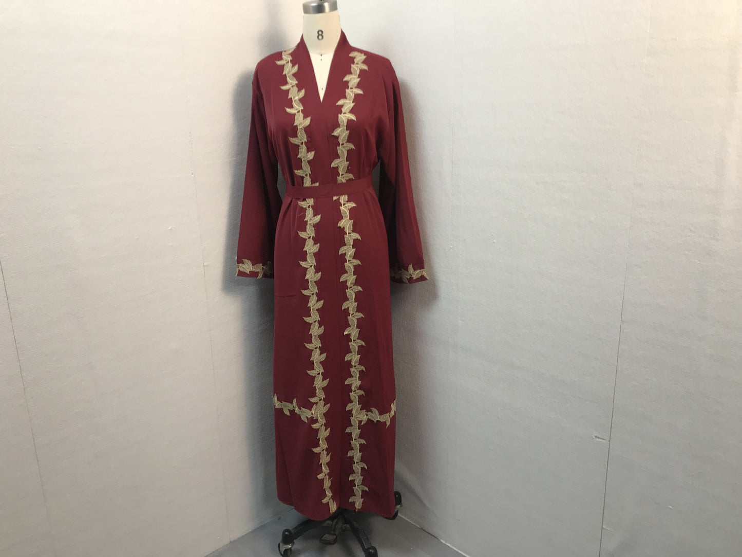 فستان طويل نسائي من دبي، كارديجان مطرز بالدانتيل، عباية