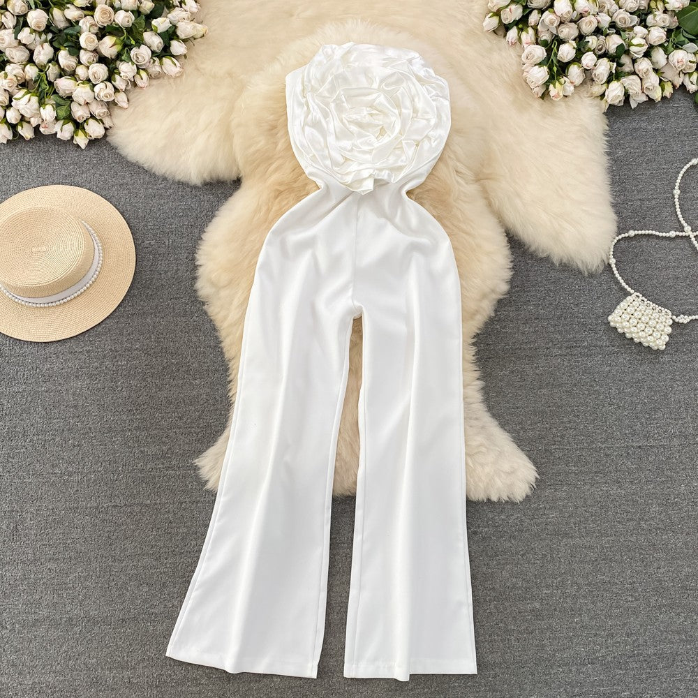 Combinaison droite à jambes larges pour femme