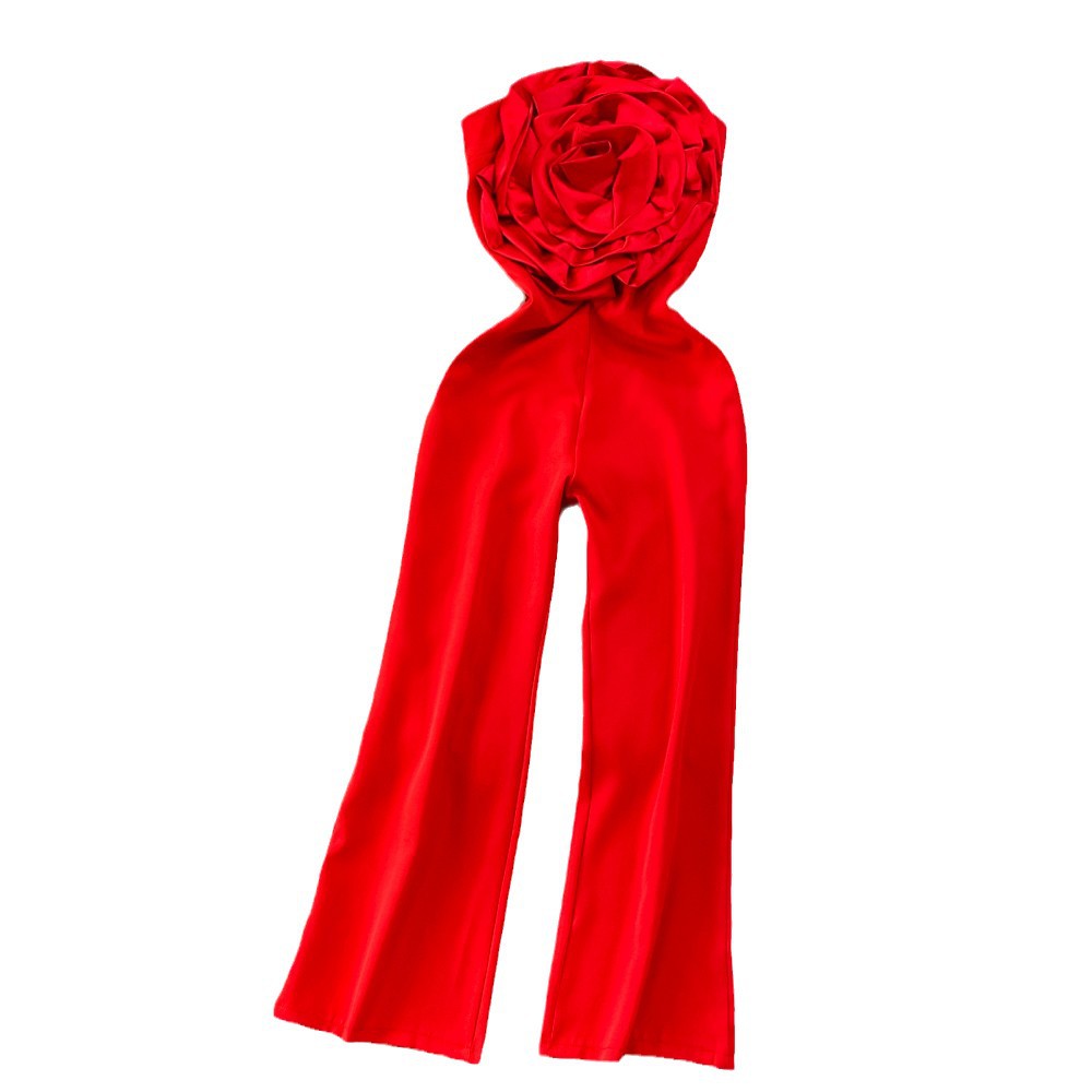 Combinaison droite à jambes larges pour femme