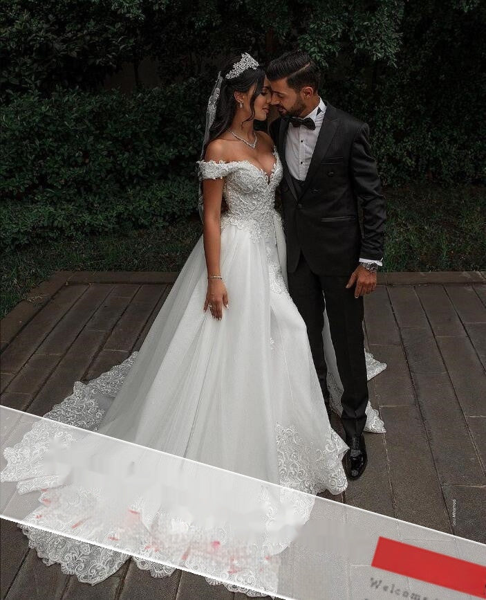 White Lace Detachable Bridal Wedding Dress Sleeveless Long Skirt