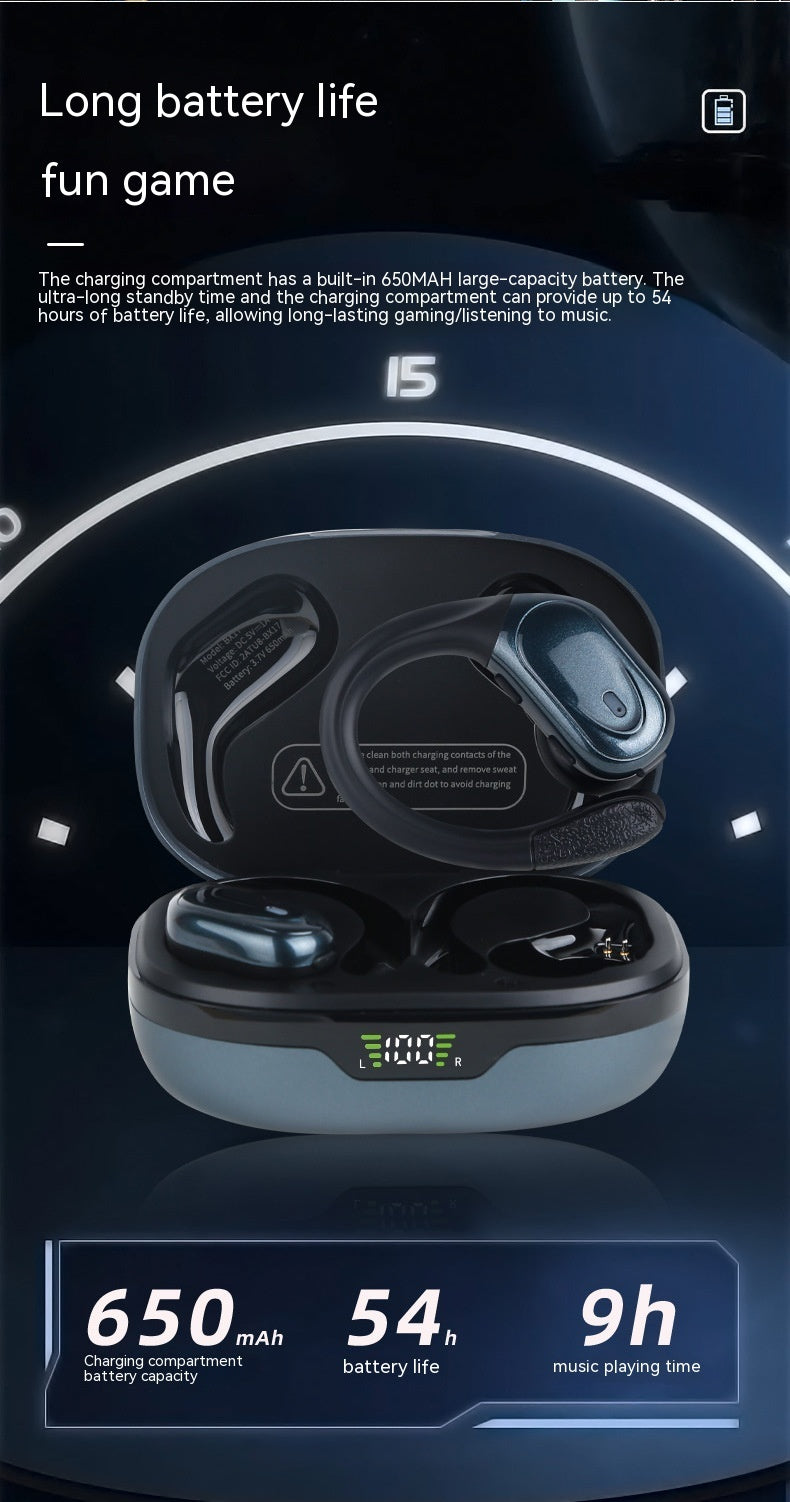Wireless Ear-Mounted Sports Headphones with Noise Reduction & Smart Digital Technology