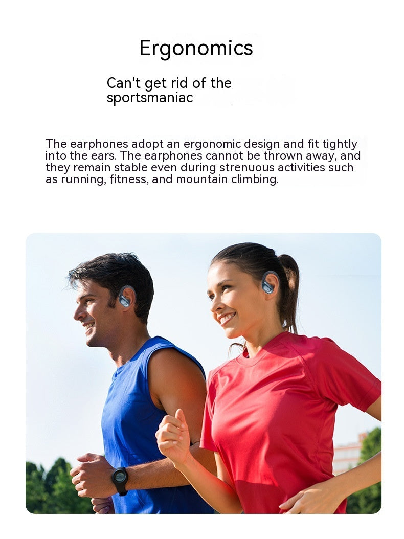 Wireless Ear-Mounted Sports Headphones with Noise Reduction & Smart Digital Technology