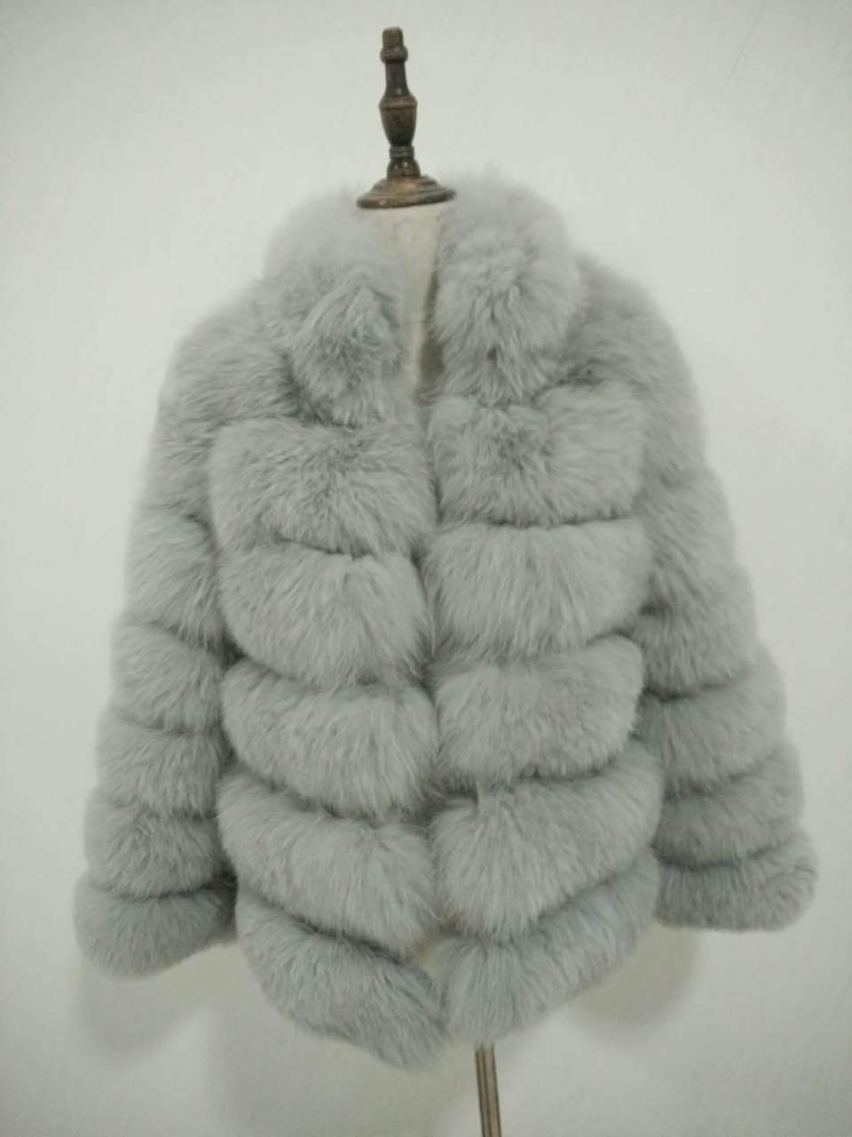 Faux Fox Fur Coat – Street Hipster Style, Mid-Length Artificial Fur