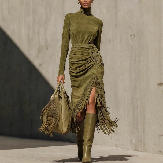 European And American Women's Elegant Fringe Dress