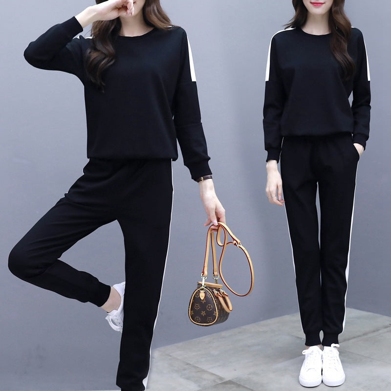 Ensemble pantalon et sweat à capuche décontracté pour femme, style OL
