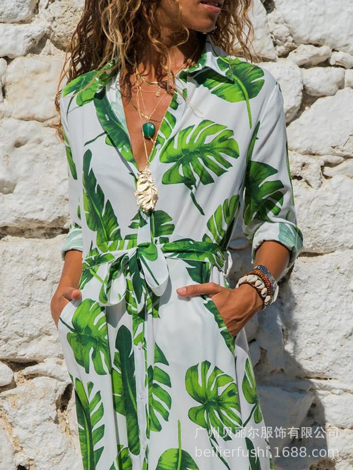 Robe Madrid vintage en mousseline col en V ligne A imprimée taille haute S-XXXL