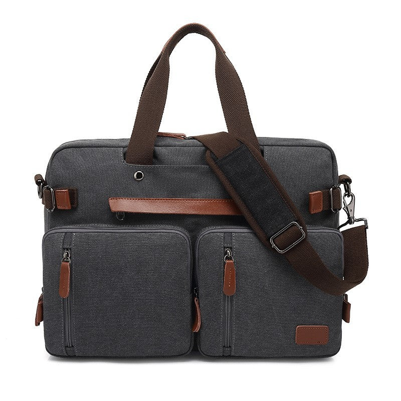 Multifunctional Men's Canvas & Nylon Backpack 15.6" & 17.3"