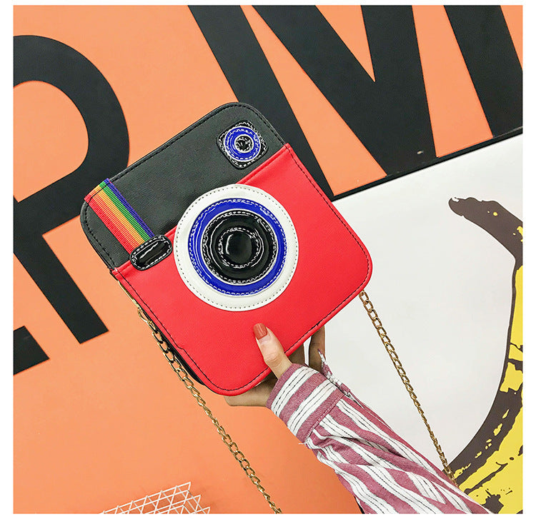 Fashion Women's PU Camera Shoulder Bag Small Square Diagonal Zipper