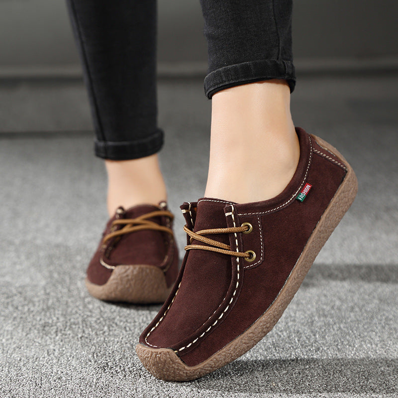 Chaussures plates décontractées pour femmes enceintes en cuir recyclé