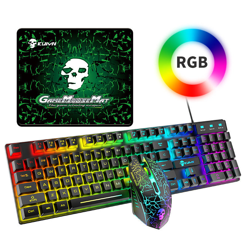 Ensemble clavier et souris lumineux RVB Kuiying T6RGB avec tapis de souris