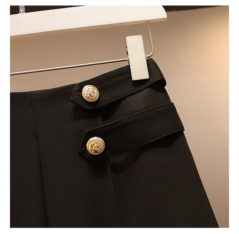 Ensemble féminin haut sans manches à col en V et taille haute