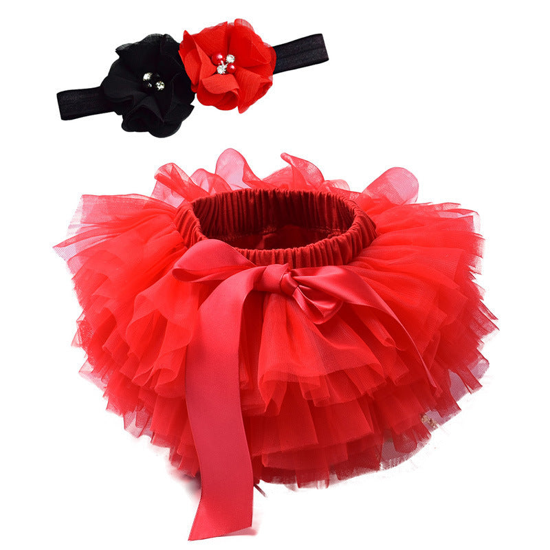 Children's Net Yarn Half-Length Skirt