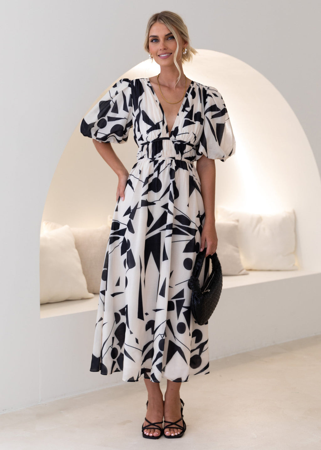 Robe longue en polyester imprimé pour femme - Style urbain tendance
